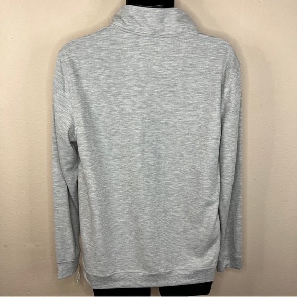 NEW George Light Grey Pullover Jacket Medium Mens Long Sleeve Stretch Zip Collar - Picture 5 of 10